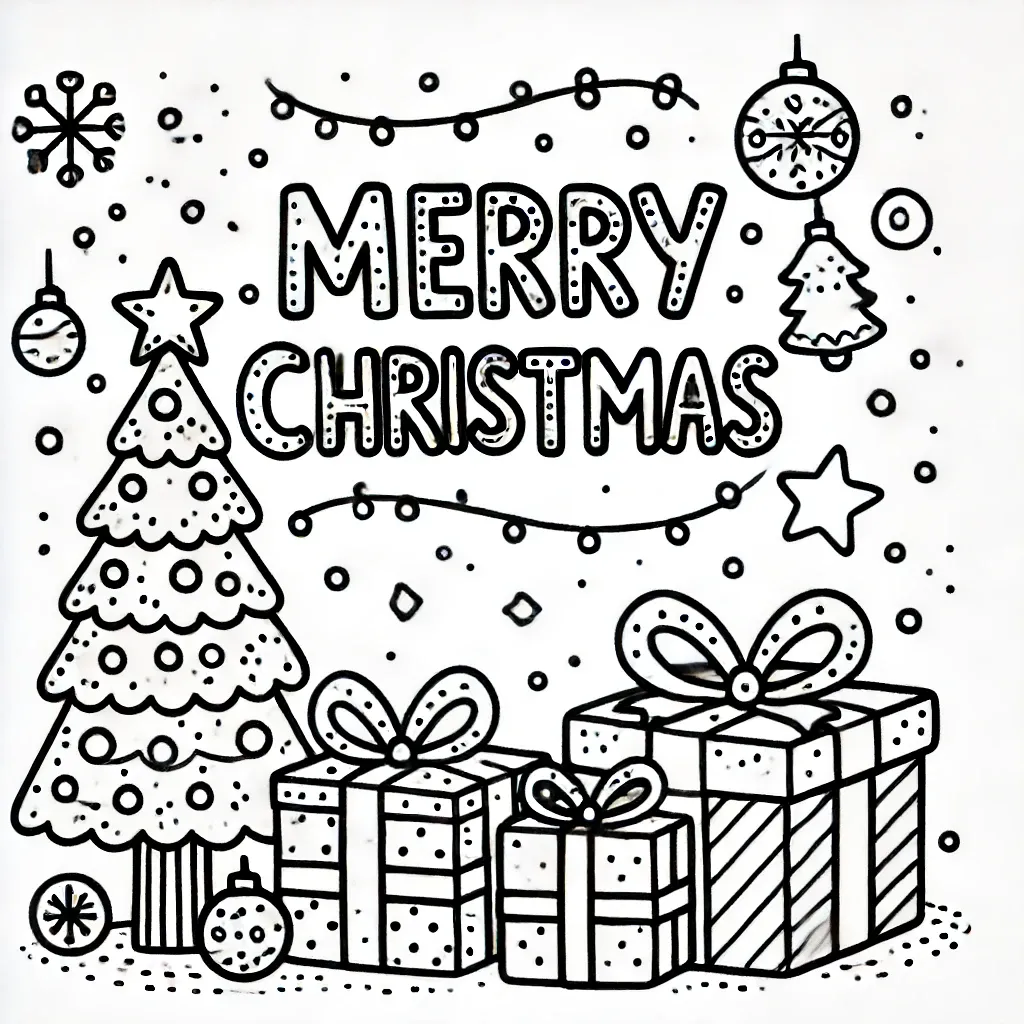 Frohe Weihnachten Ausmalbild