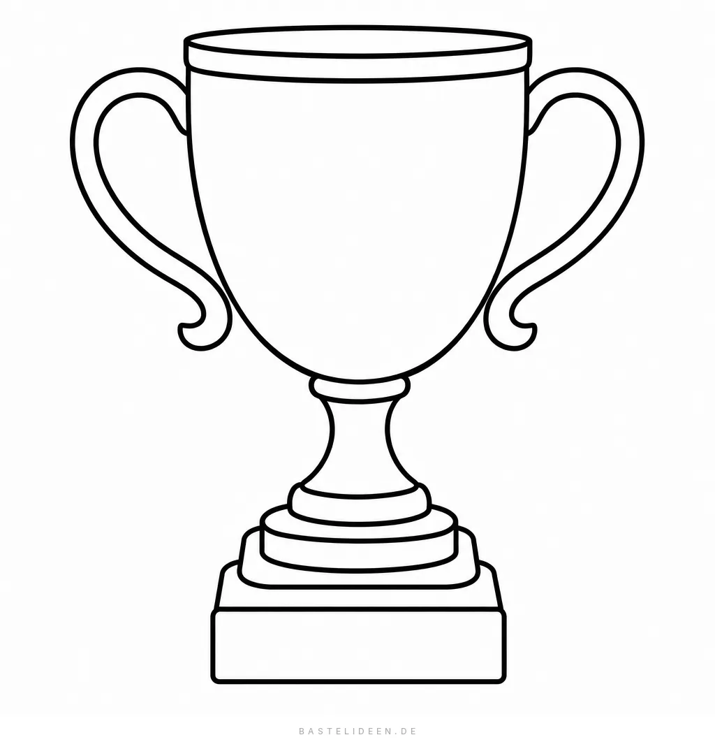 Pokal mit zwei geschwungenen Henkeln auf einem gestuften Sockel