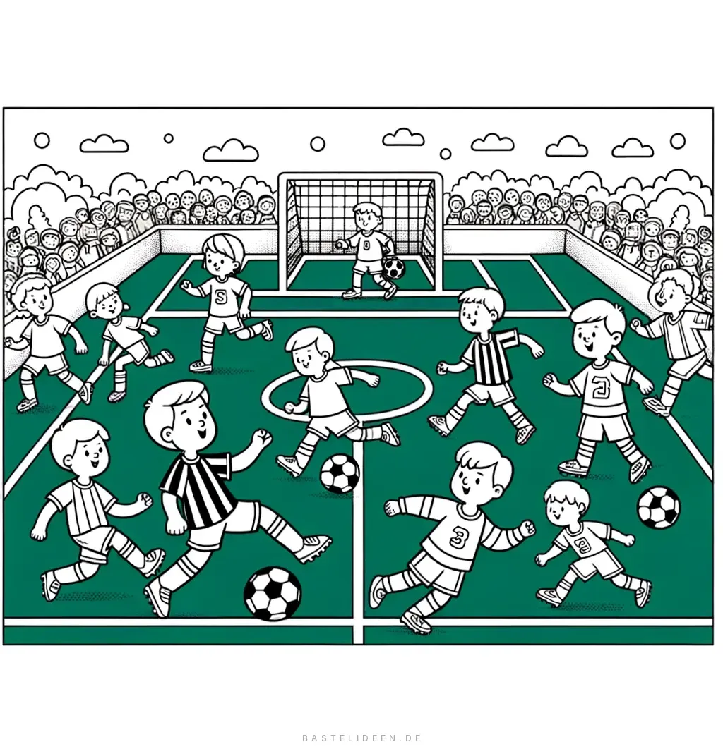 Kinder spielen Fußball auf dem Feld