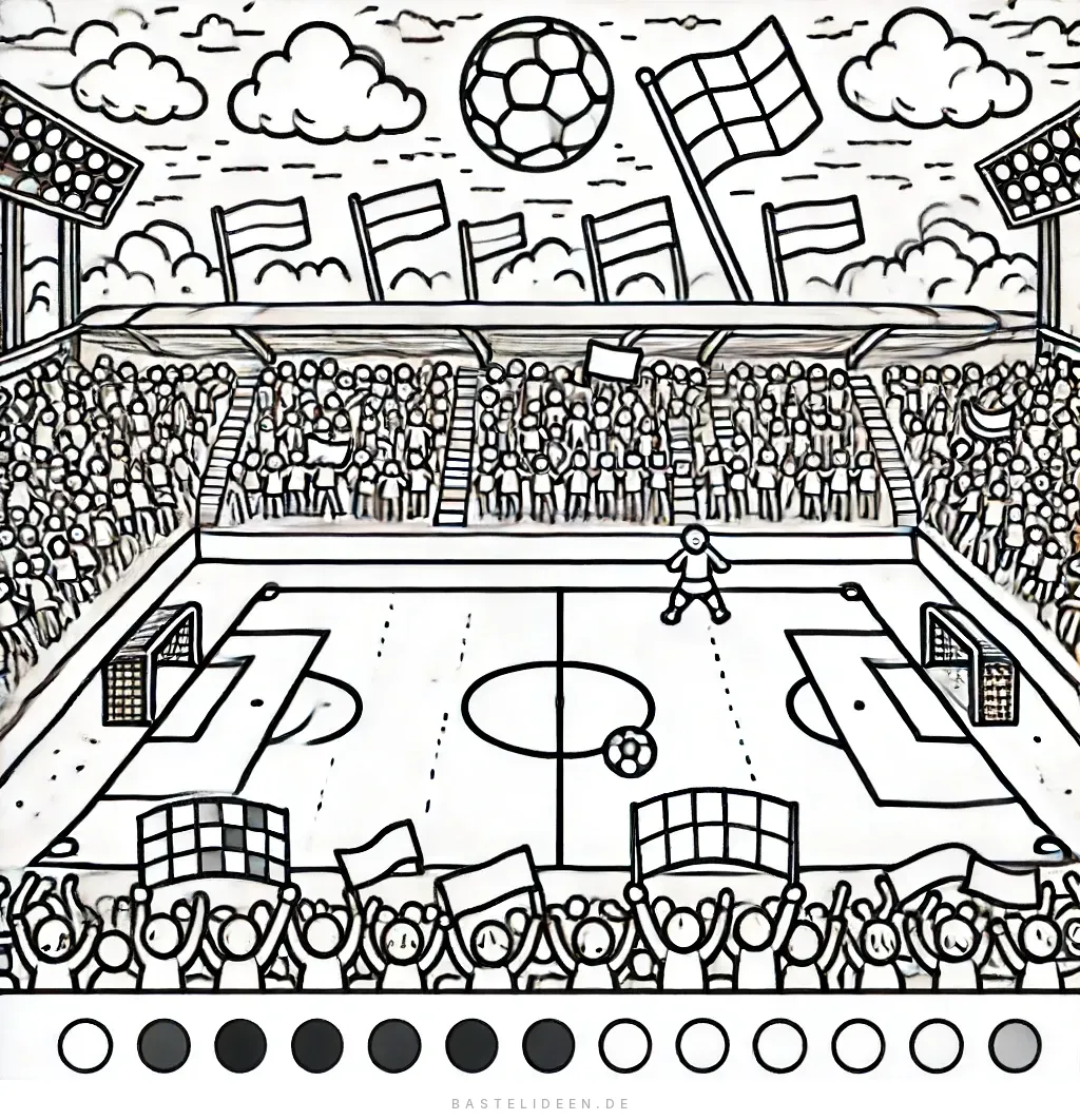 Fußballstadion mit begeisterten Fans