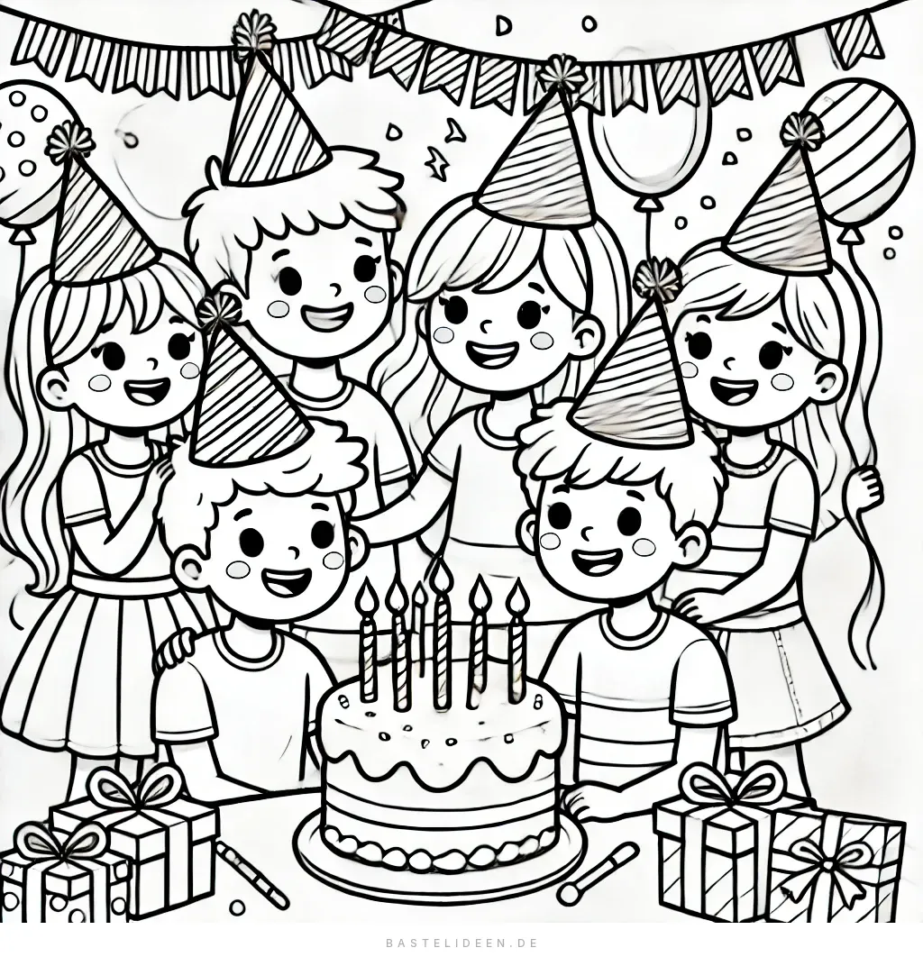 Kinder feiern gemeinsam Geburtstagsparty