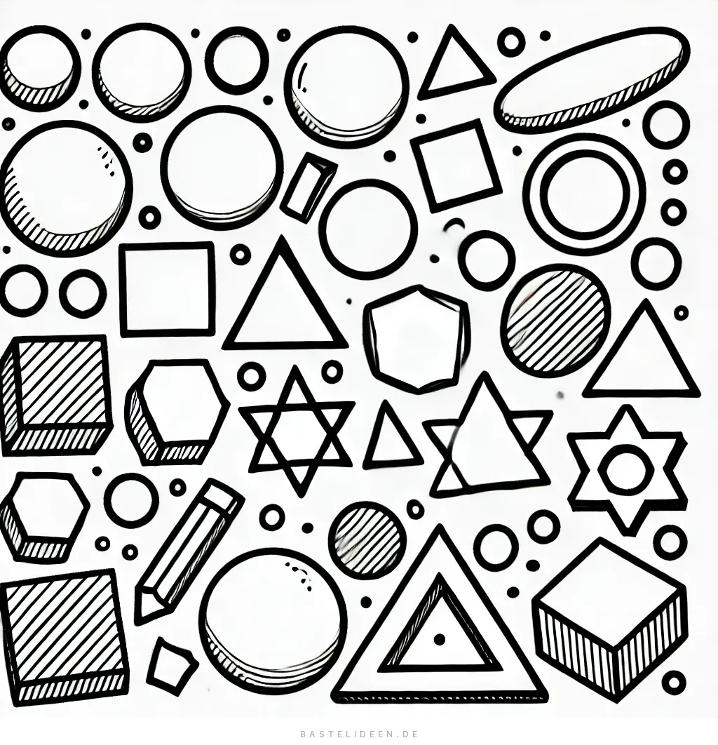 Kreise, Dreiecke, Quadrate, Sterne und Sechsecke