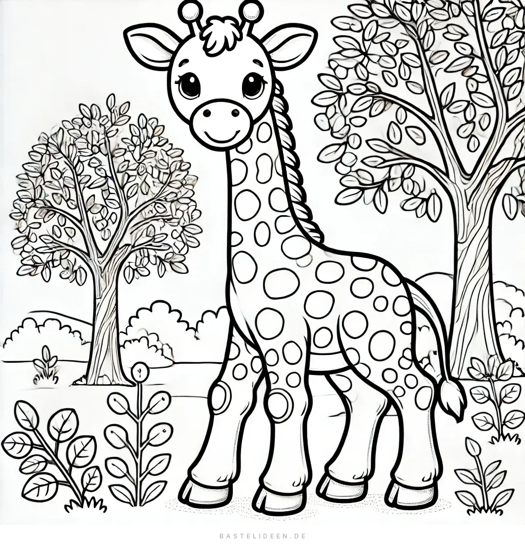 Fröhliche Giraffe in Naturlandschaft