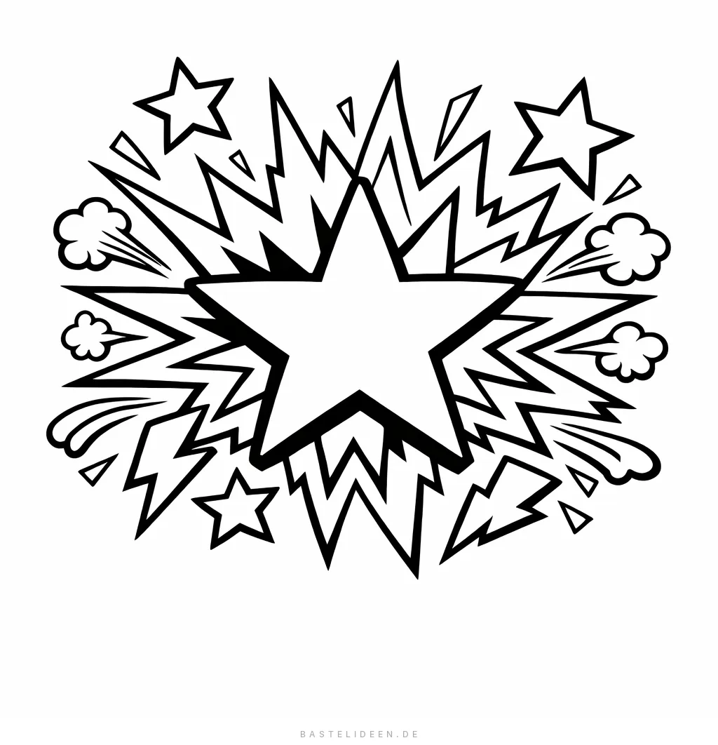 Sterne und Explosionsmuster im Graffiti-Stil