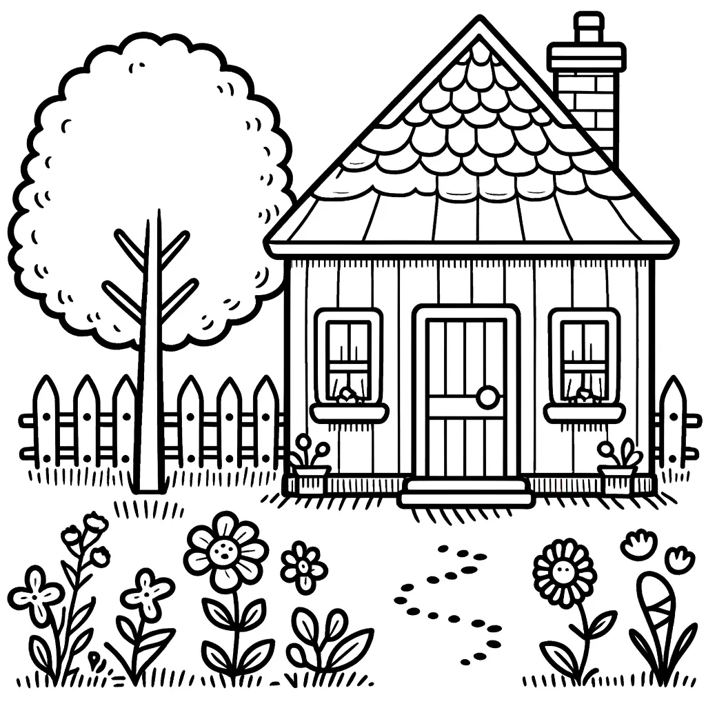 Gemütliches Häuschen mit blühendem Garten