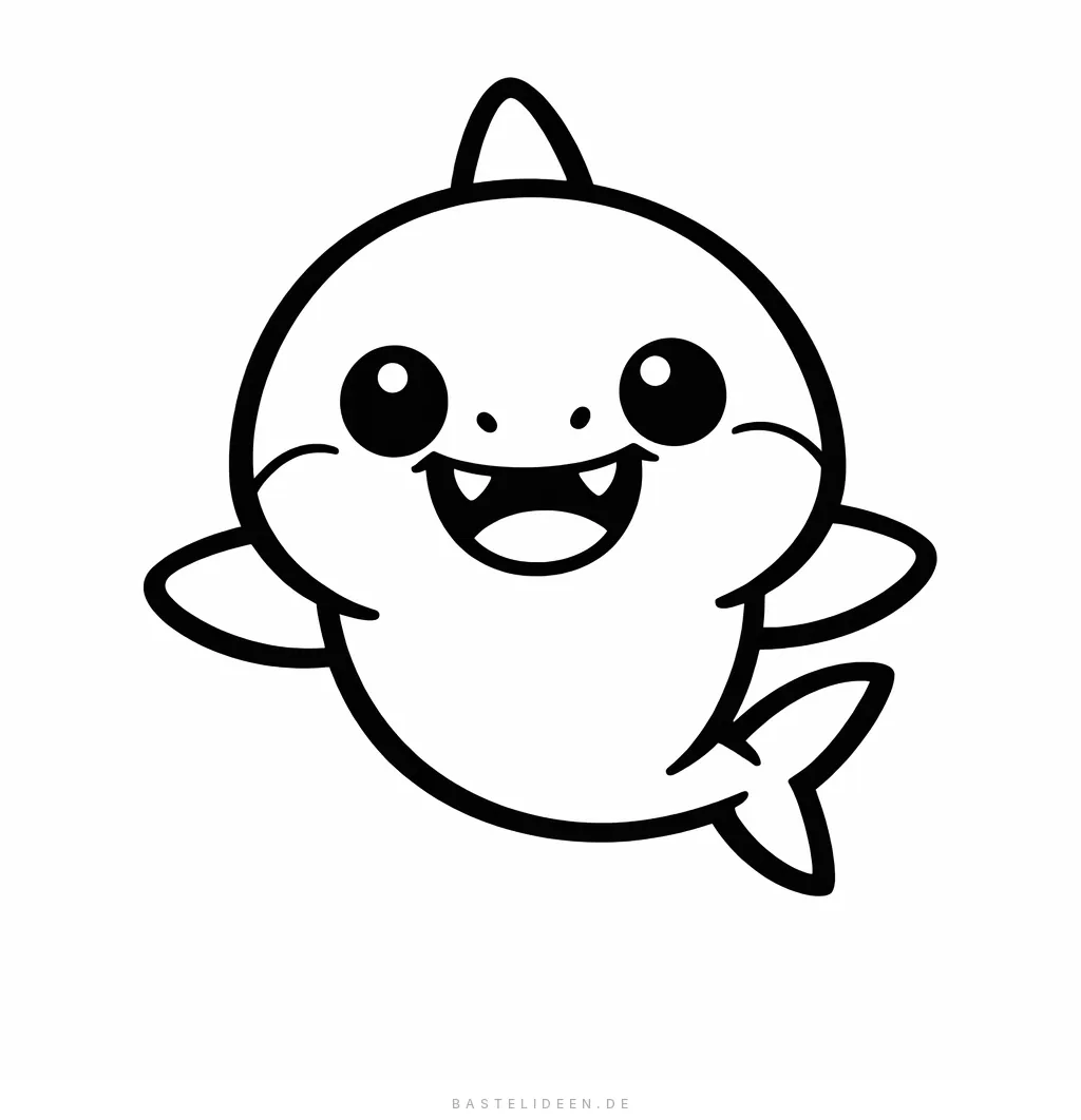 Freundlicher Cartoon-Baby-Hai lächelnd