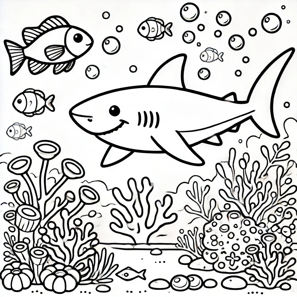 Hai schwimmt durch buntes Korallenriff