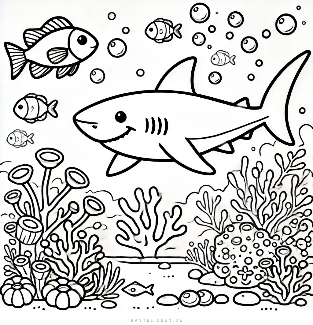 Hai schwimmt durch buntes Korallenriff