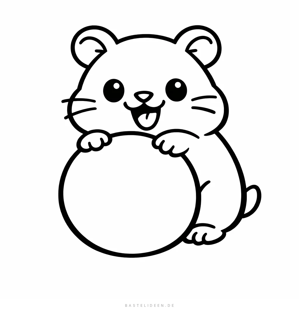 Fröhlicher Hamster spielt mit einem Ball