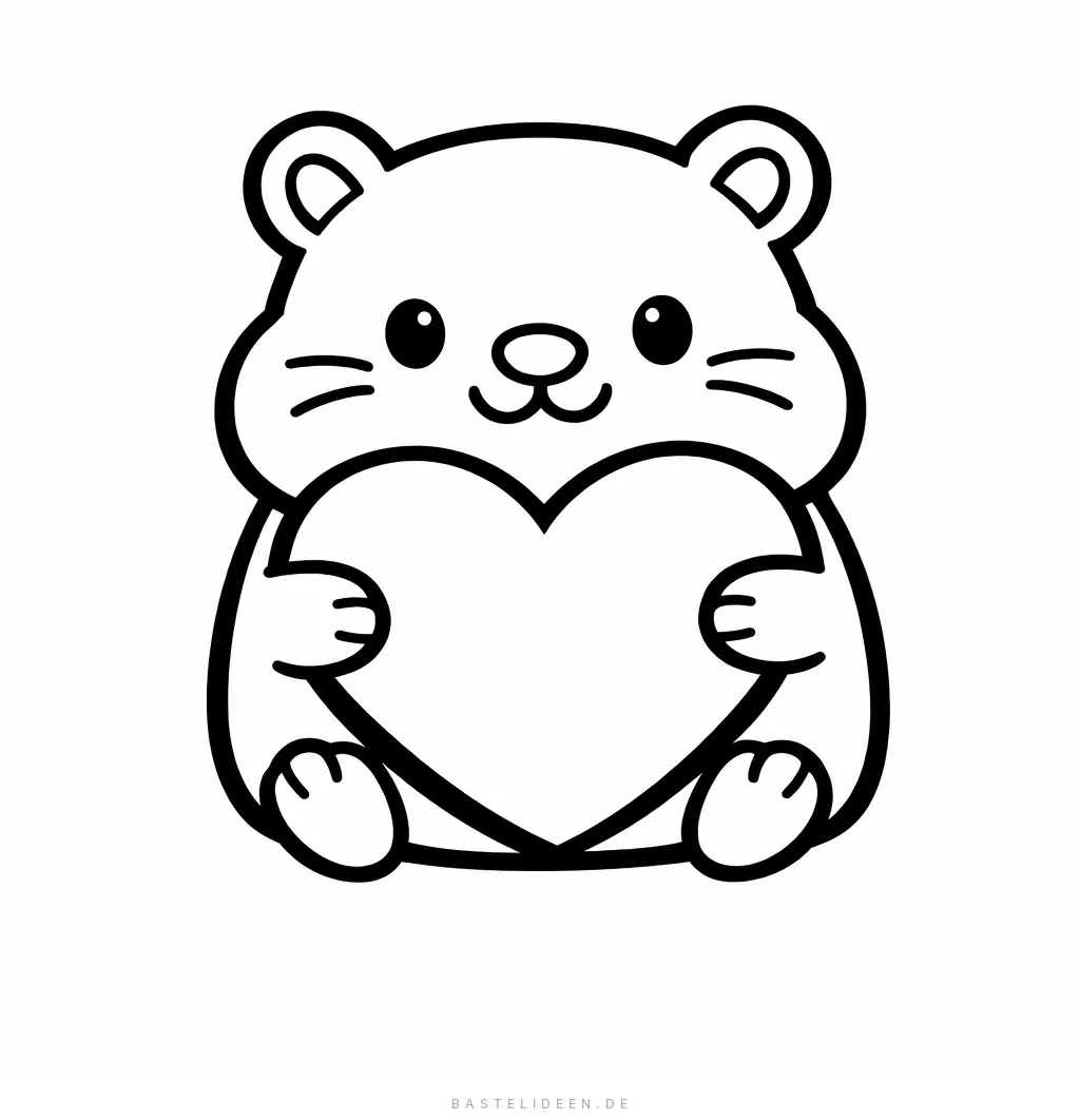 Niedlicher Hamster hält ein großes Herz