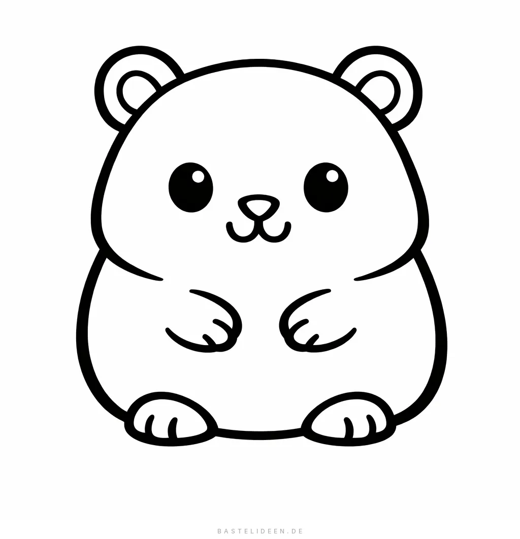 Niedlicher Hamster sitzt aufrecht mit runden Bäckchen