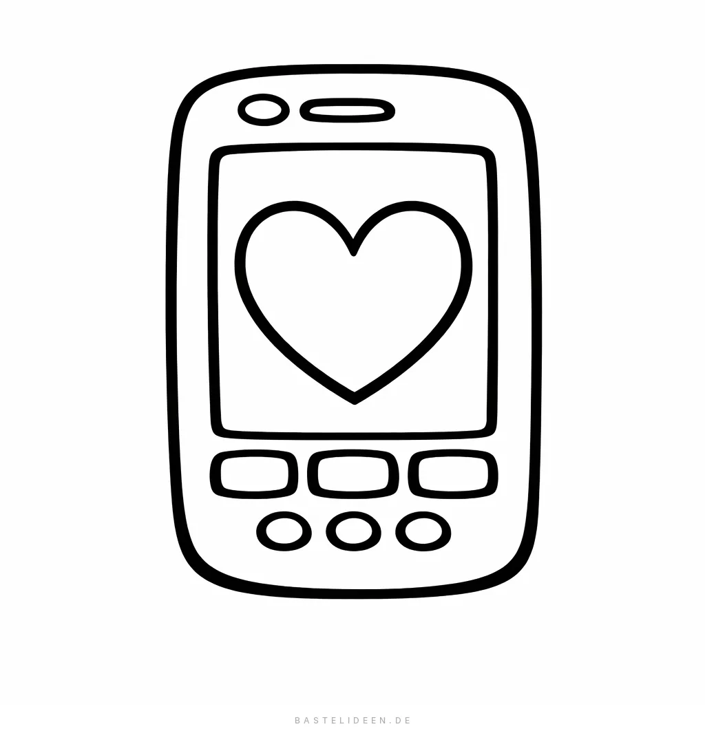 Einfaches Smartphone mit großem Herz auf dem Display