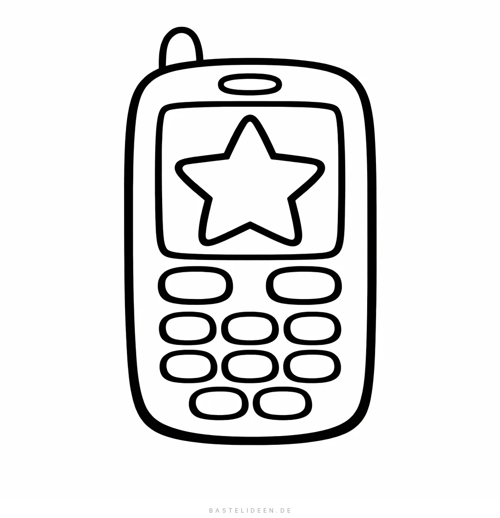 Einfaches Smartphone mit leuchtendem Stern auf dem Bildschirm