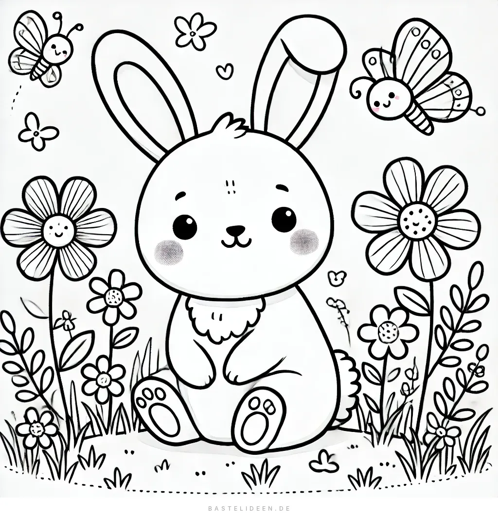 Süßes Häschen im Garten
