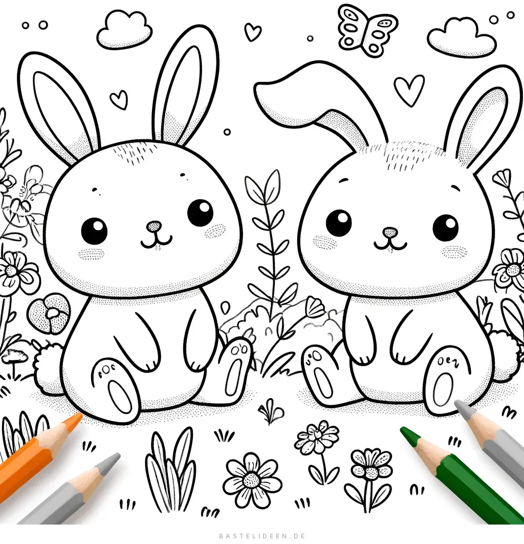 Niedliche Hasen-Malvorlage