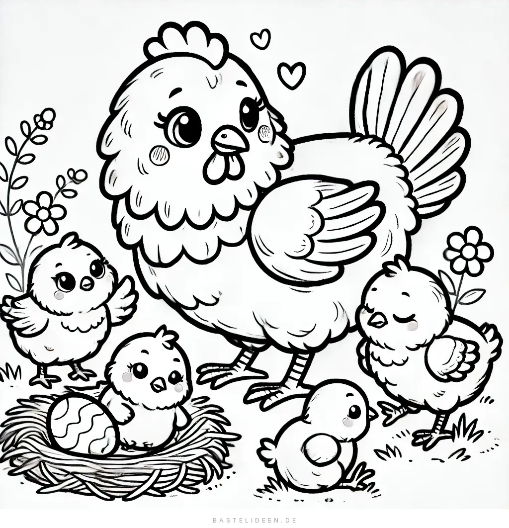 Mutter Henne und ihre Küken