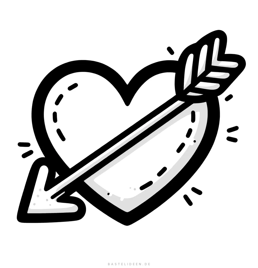 Herz durchbohrt von Amors Pfeil