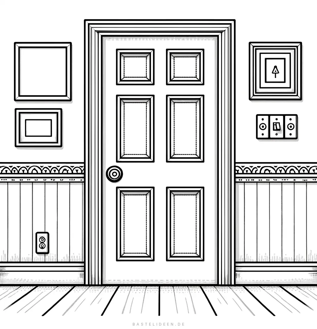 Klassische Innentür mit Paneeldesign und Zierleisten