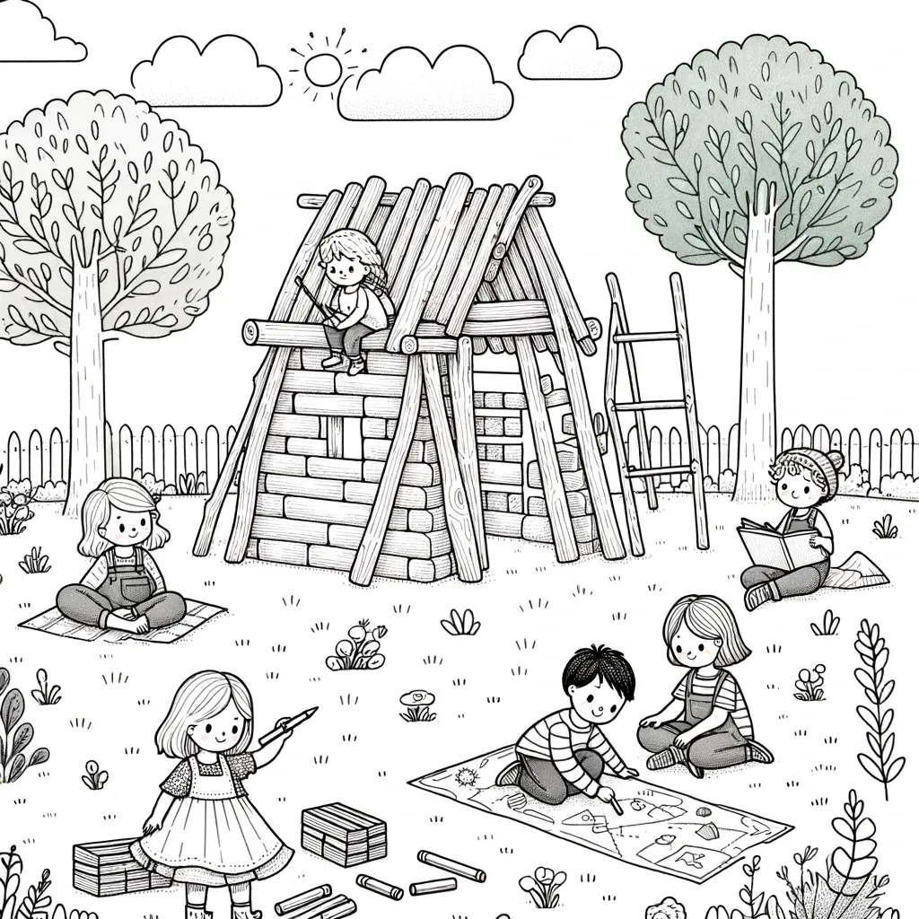 Kinder spielen und lernen in einer Aussenumgebung