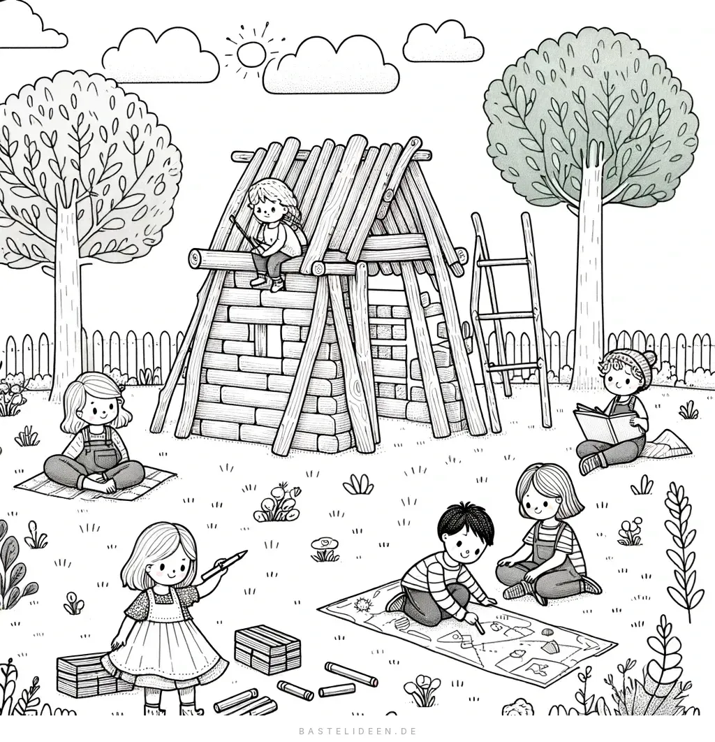 Kinder spielen und lernen in einer Aussenumgebung