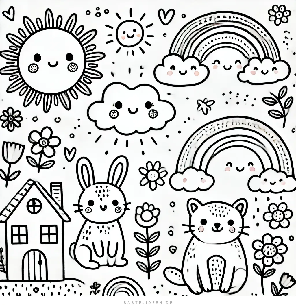 Süßes und fröhliches Ausmalbild