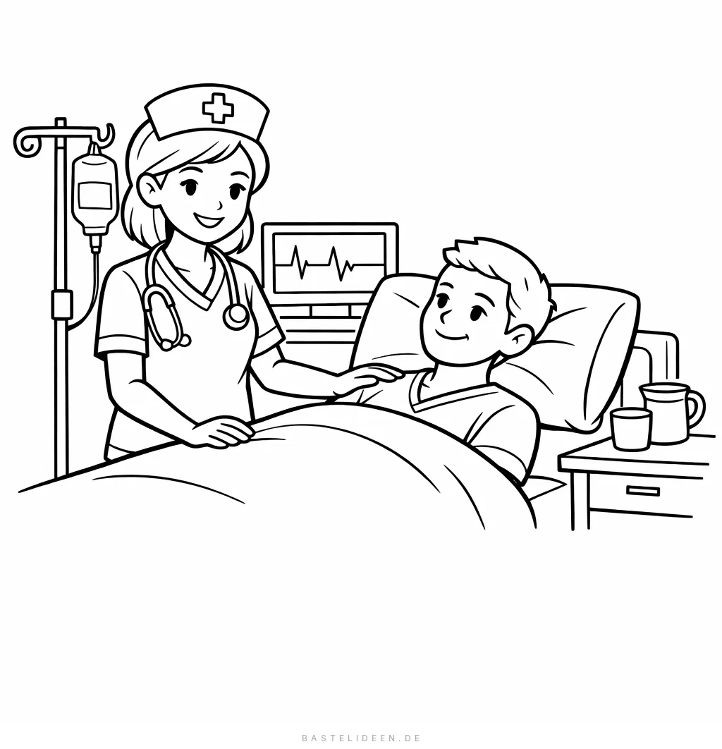 Krankenschwester kümmert sich um einen Patienten