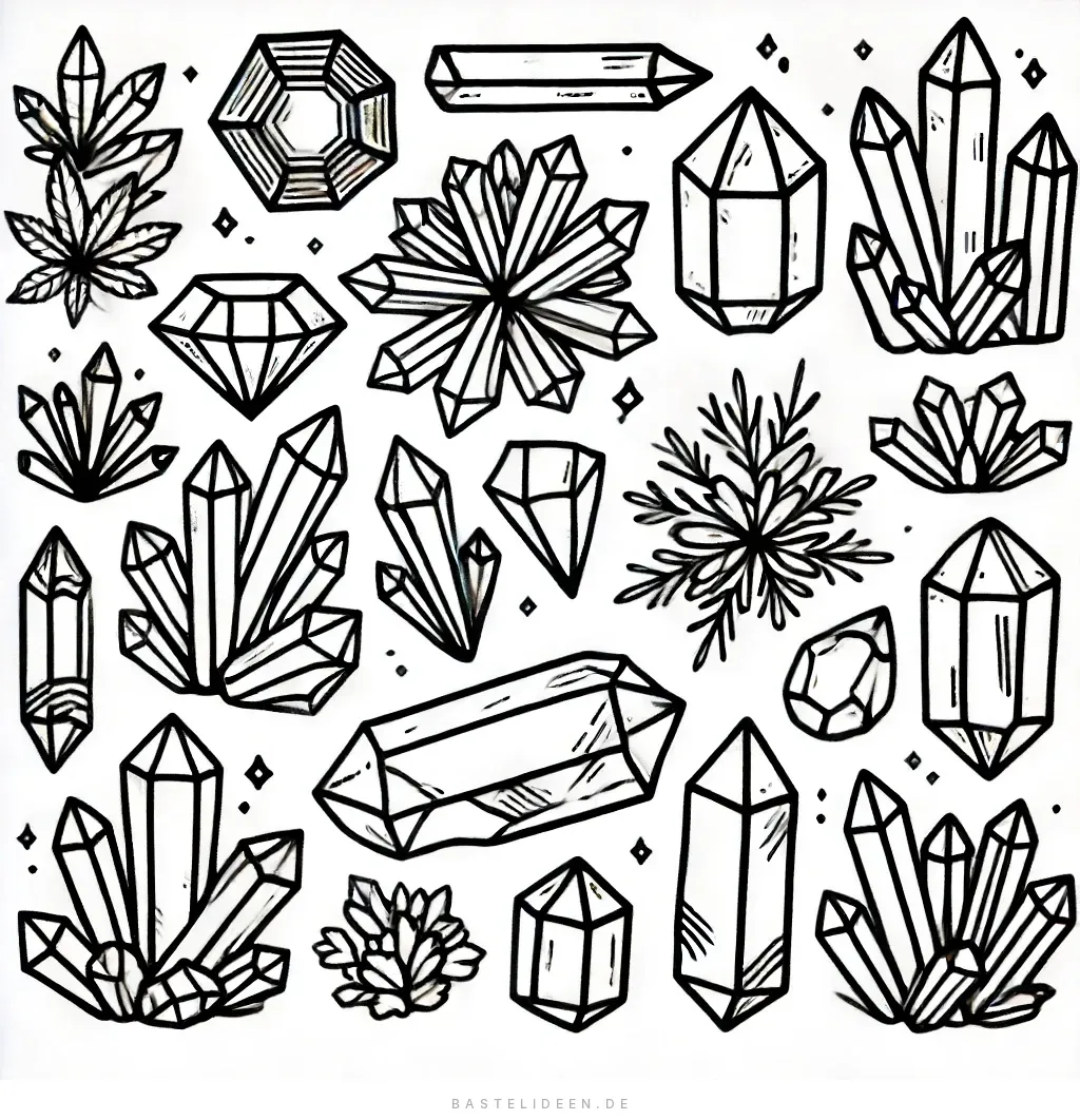 Sammlung verschiedener geometrischer Kristallformen