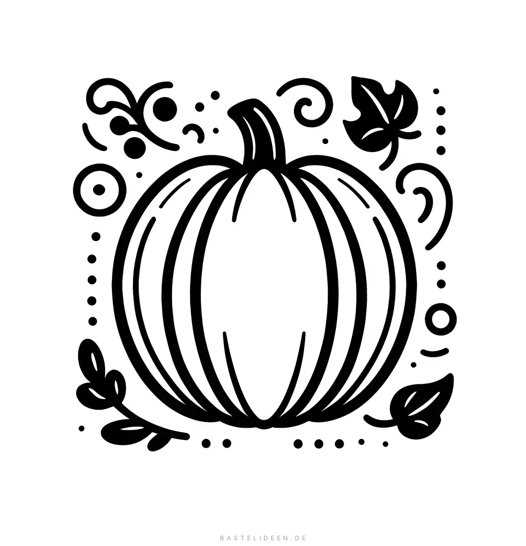 Schlichte und elegante Kürbis-Ausmalvorlage