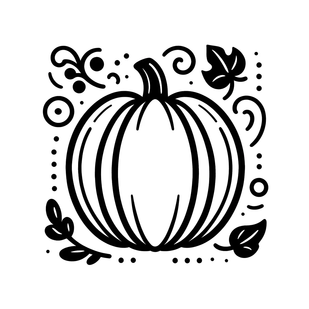 Schlichte und elegante Kürbis-Ausmalvorlage