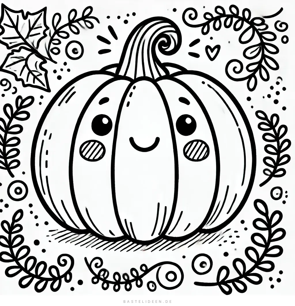 Niedliche Kürbis-Ausmalvorlage