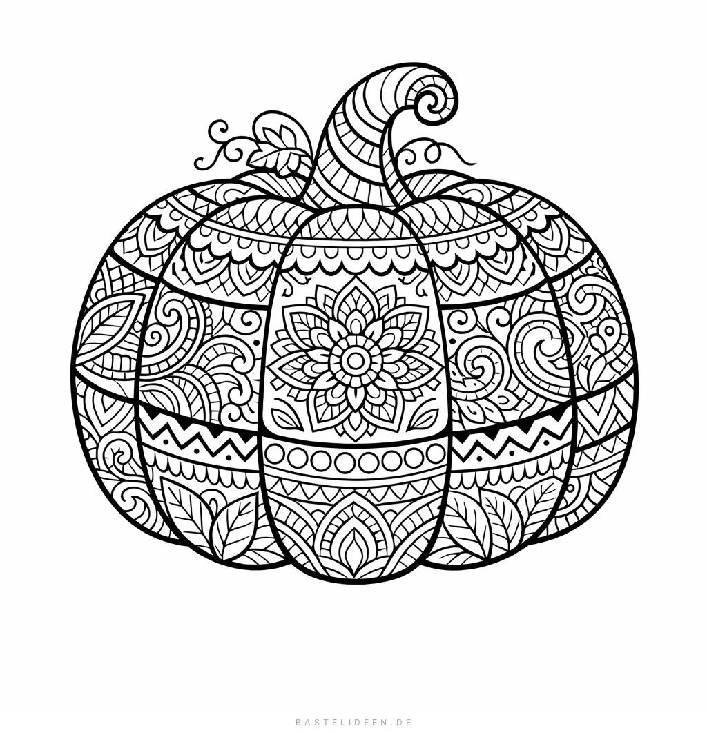 Kürbis verziert mit kunstvollen Mustern und Ornamenten