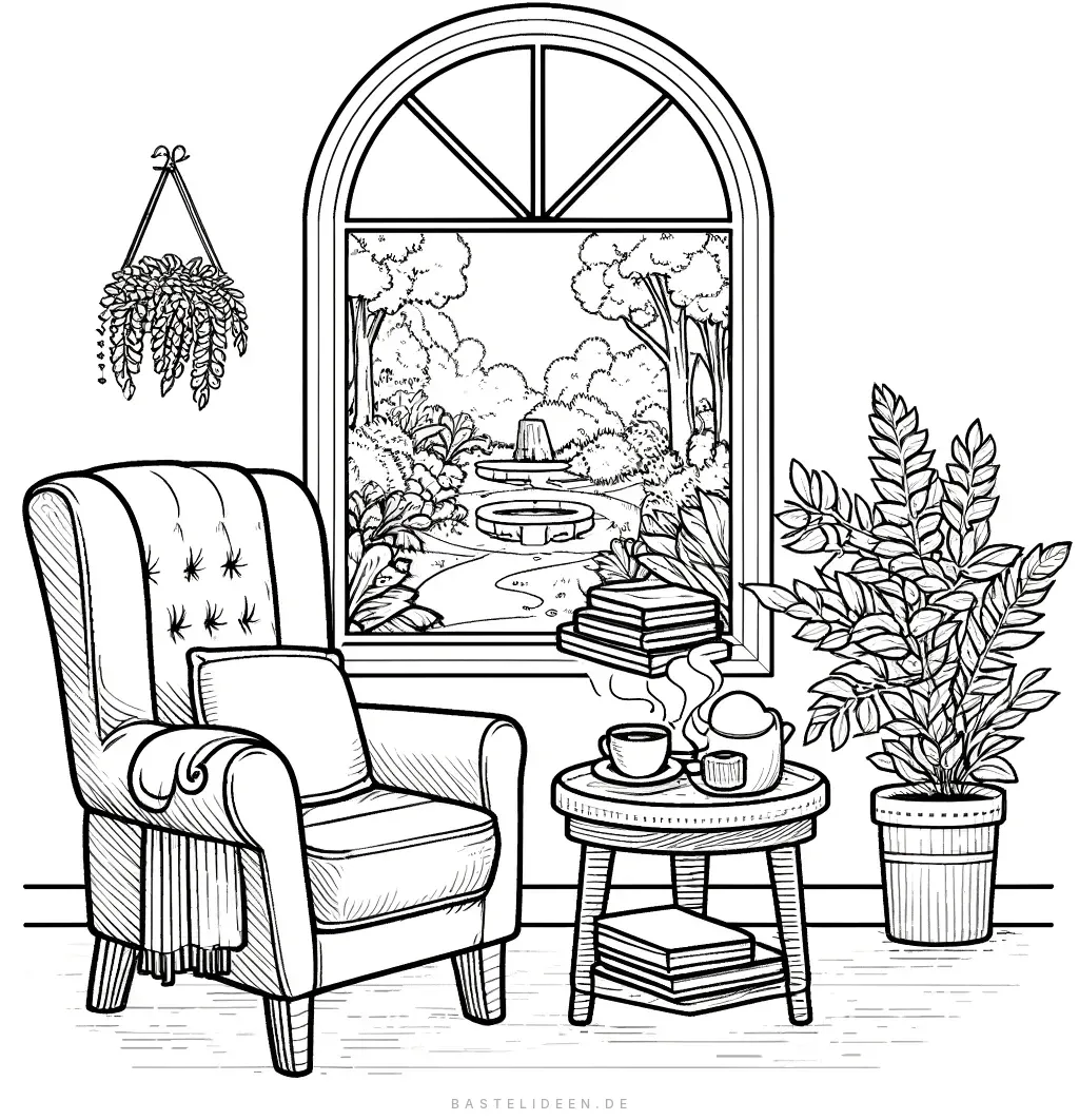 Gemütliche Leseecke mit Gartenblick