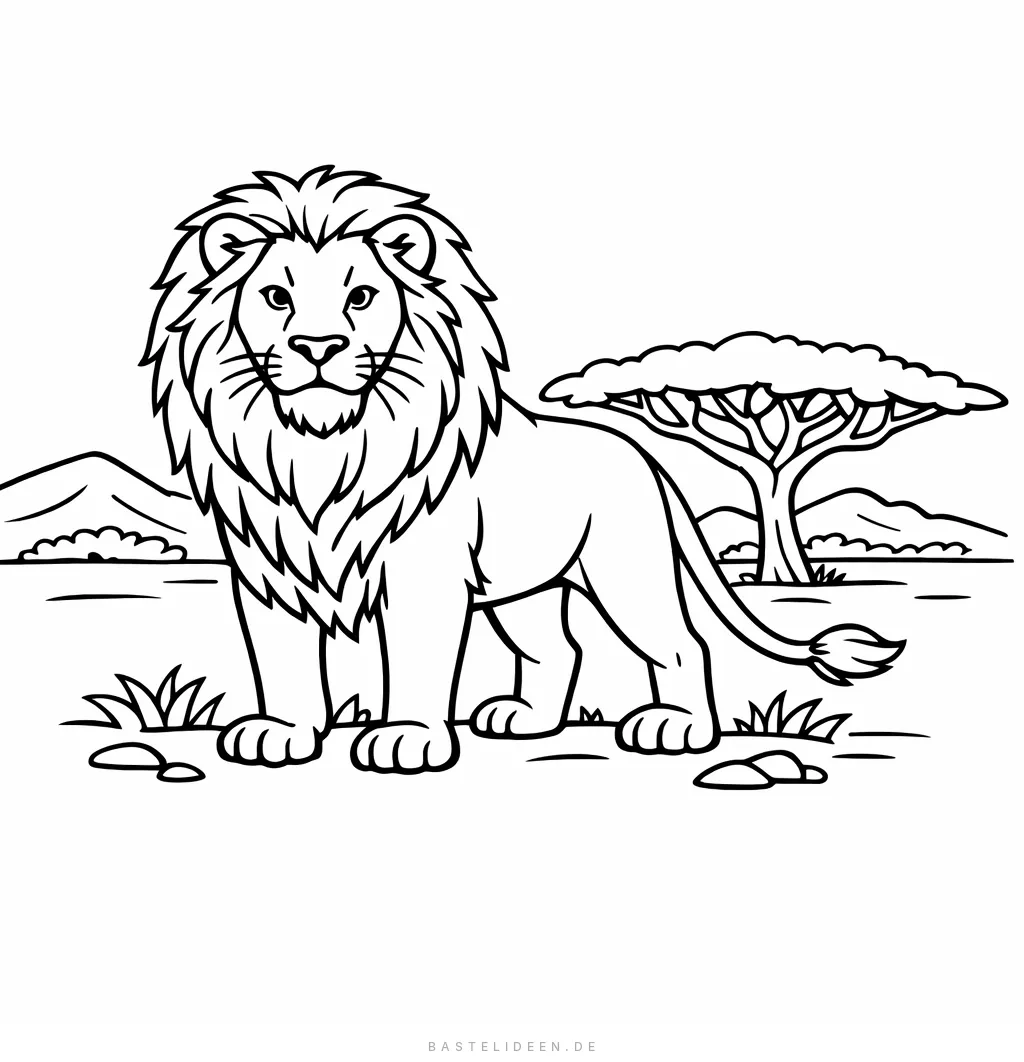 Majestätischer Löwe in der afrikanischen Savanne