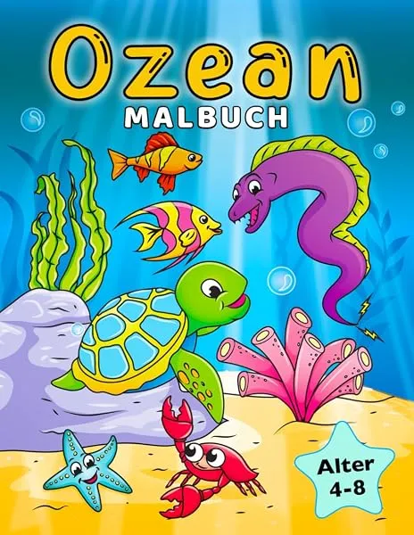 Ozean Malbuch: Unterwasser & Meerestiere