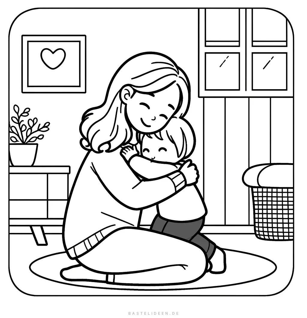 Mutter umarmt liebevoll ihr kleines Kind