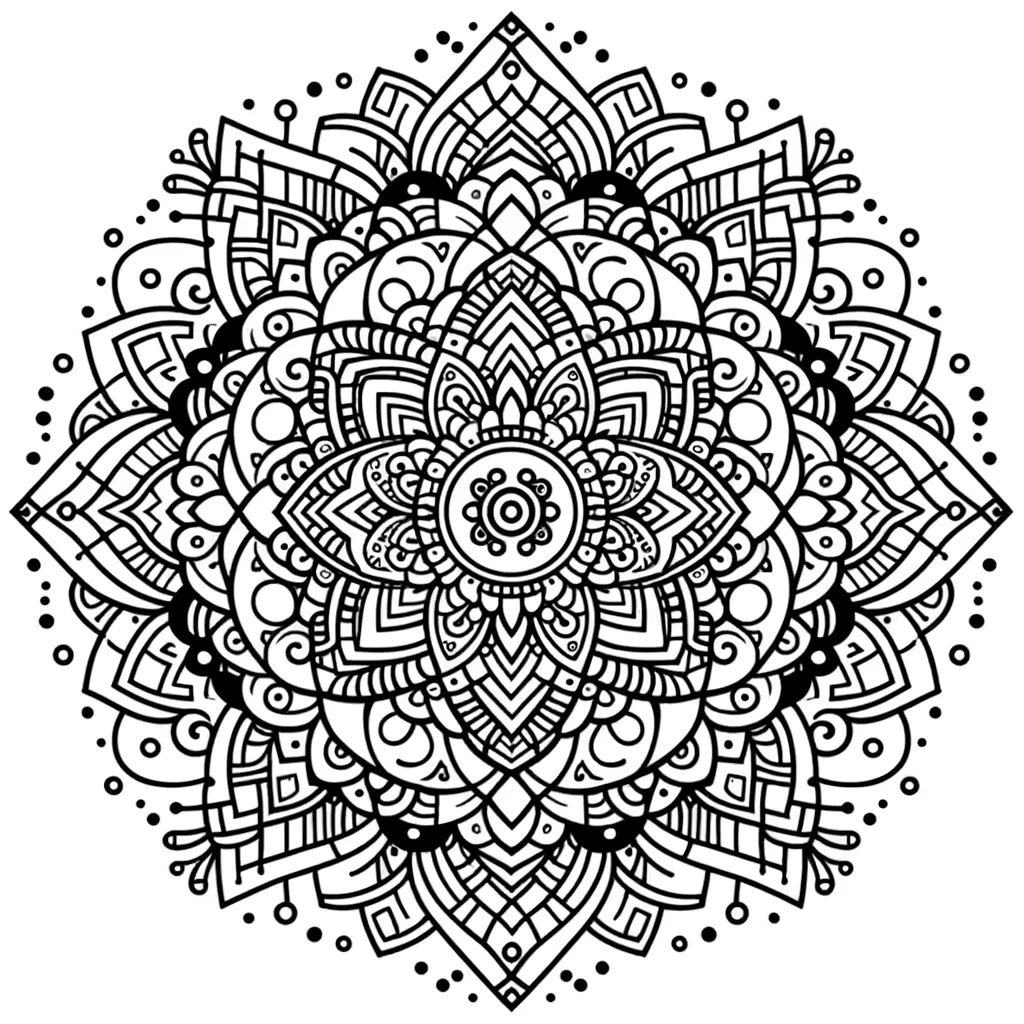 Aufwendiges Mandala mit geometrischen Mustern