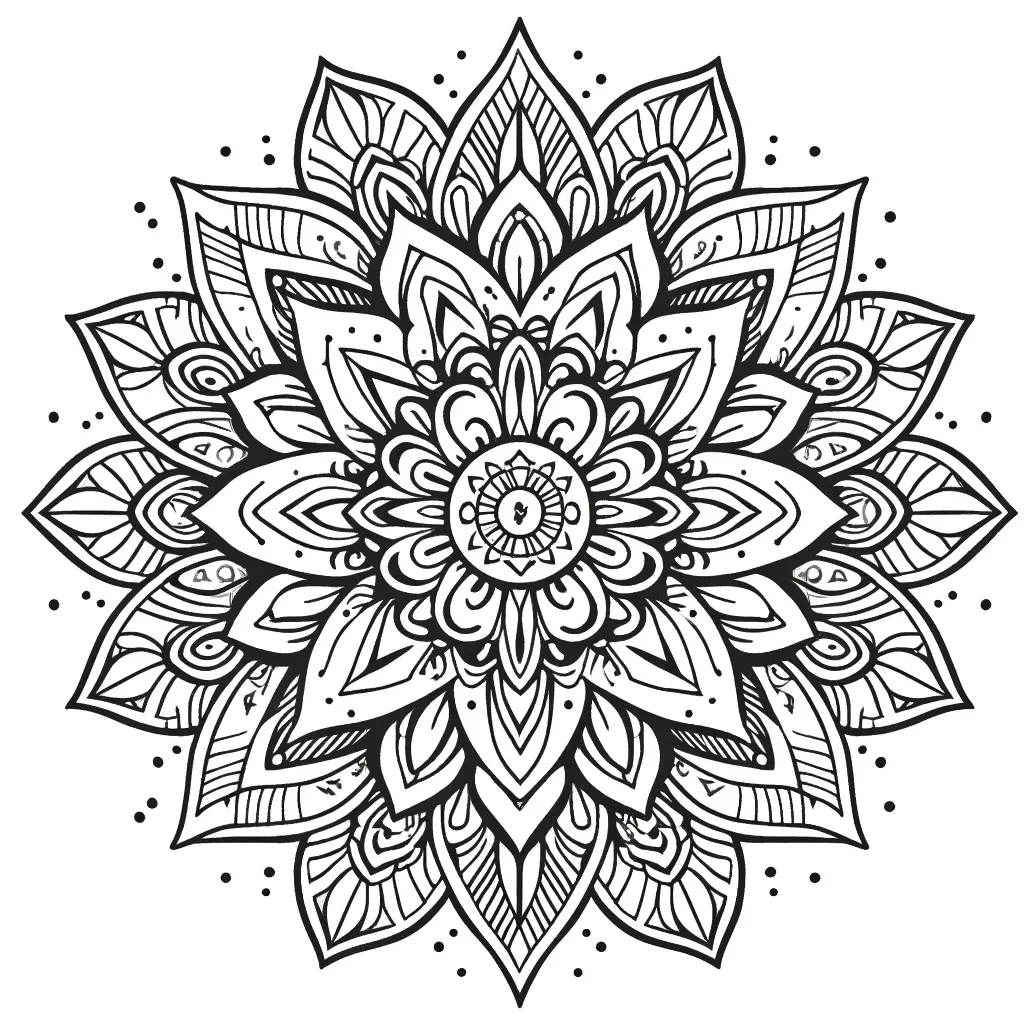 Elegantes florales Mandala mit Blütenblättern