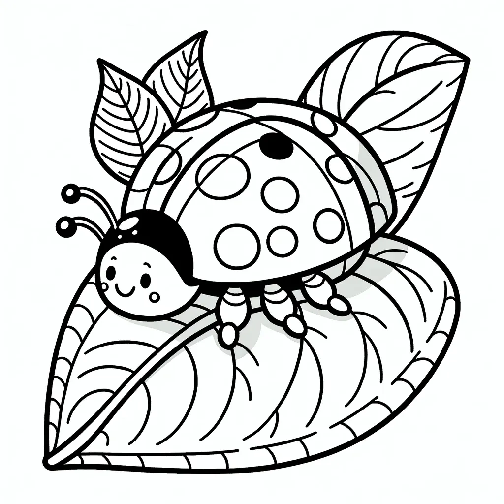 Marienkäfer sitzt auf einem Blatt