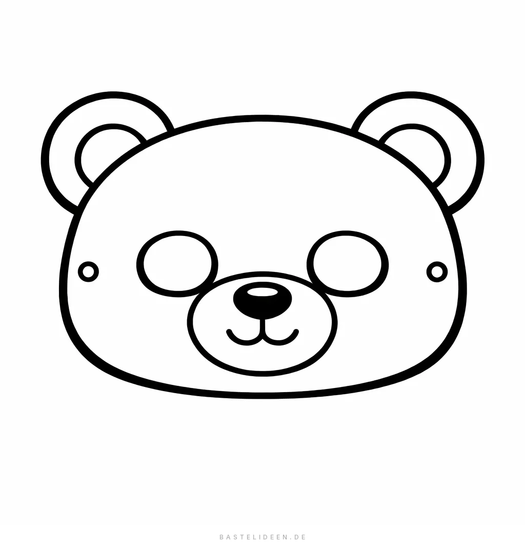 Niedliche Bären-Maske zum Ausschneiden und Tragen
