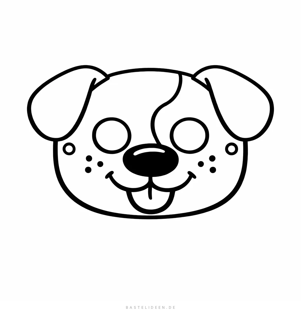 Freundliche Hunde-Maske zum Ausschneiden und Tragen