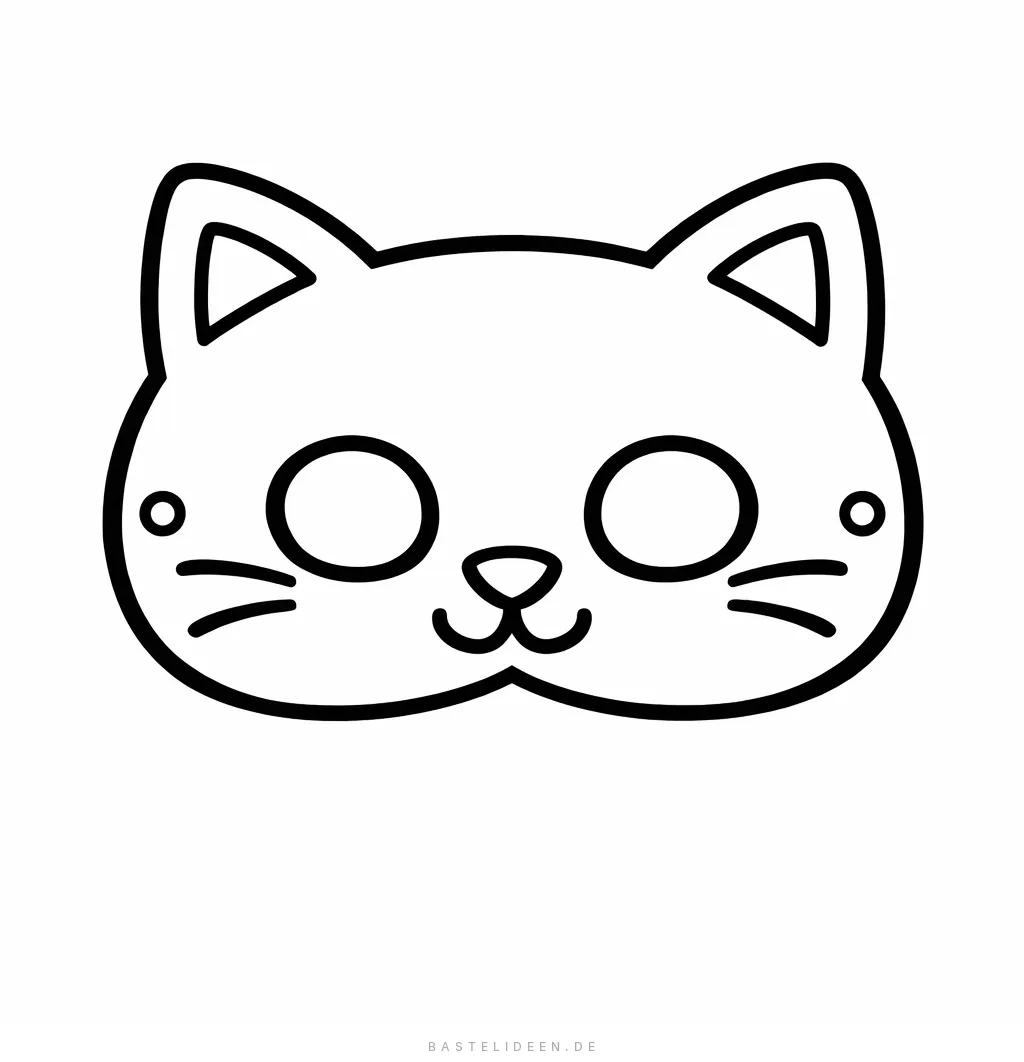 Niedliche Katzen-Maske zum Ausschneiden und Tragen