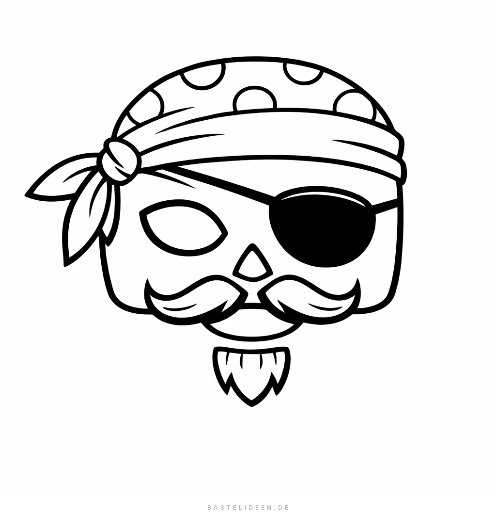 Abenteuerliche Piraten-Maske mit Augenklappe und Bandana
