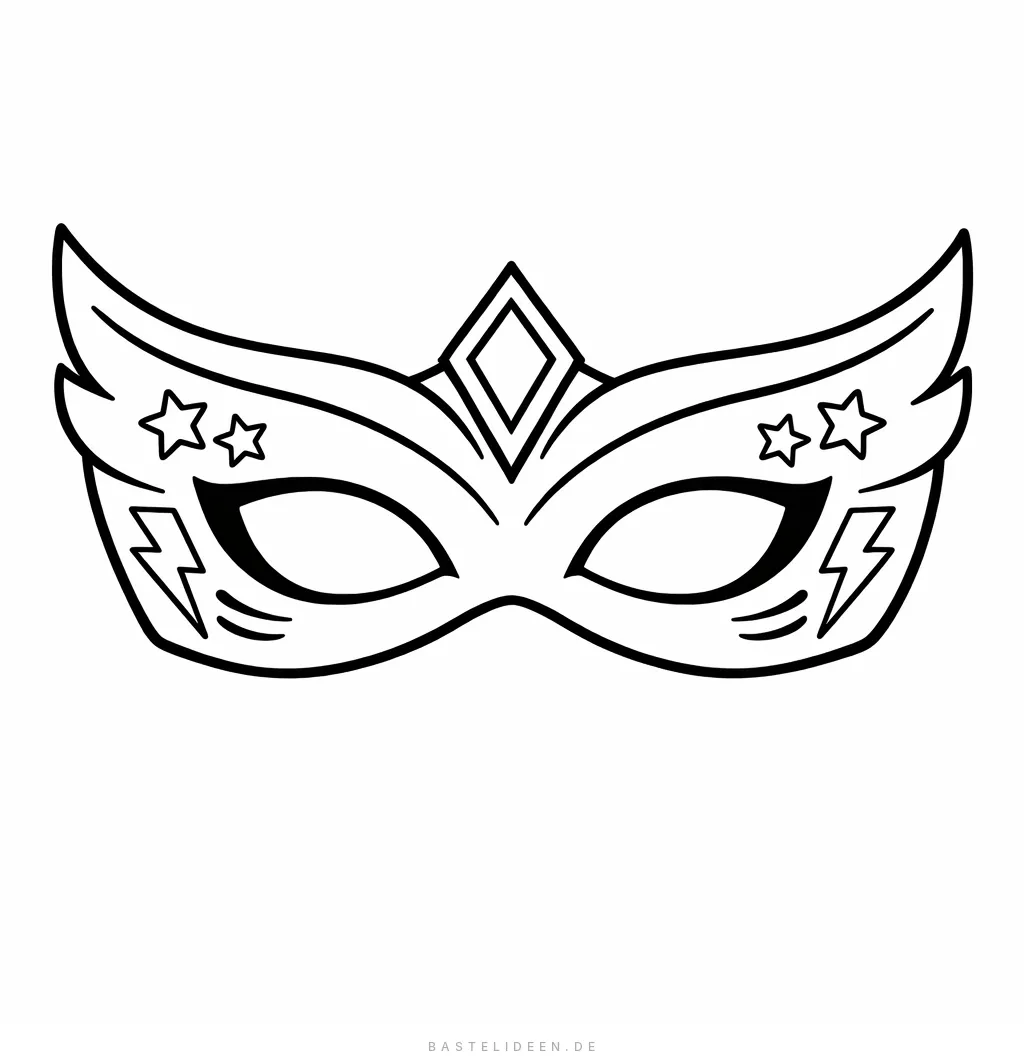 Coole Superhelden-Maske mit Augenlöchern und dekorativen Elementen