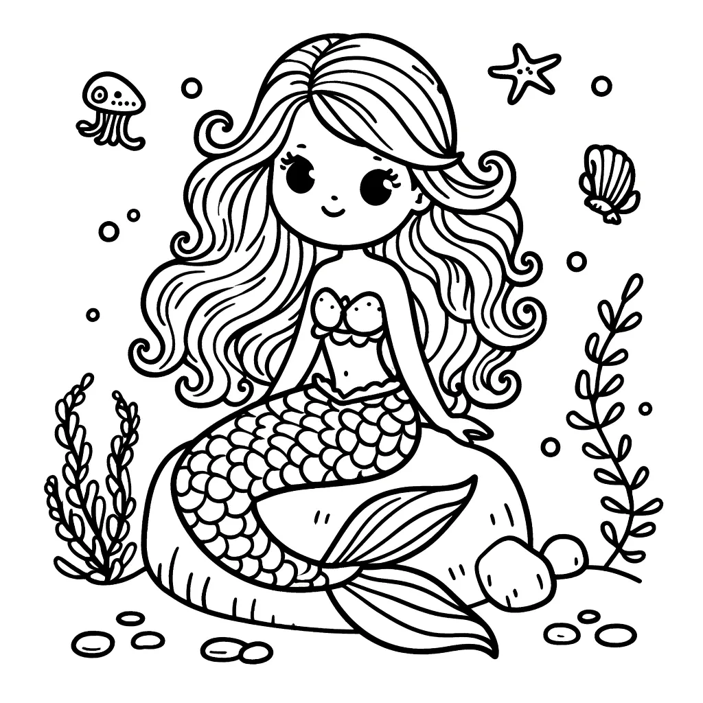 Meerjungfrau in einer Unterwasser-Szene