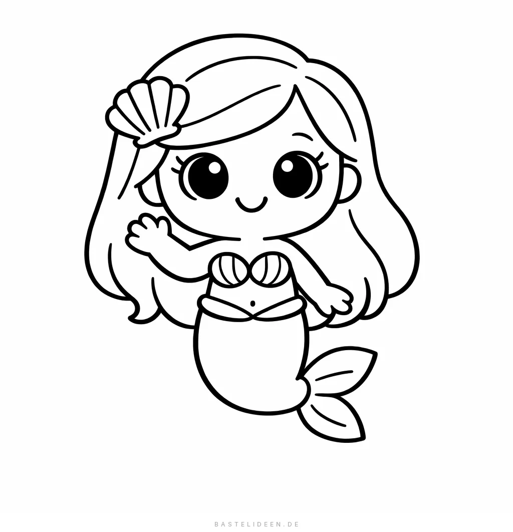 Süße lächelnde Meerjungfrau mit großen Augen