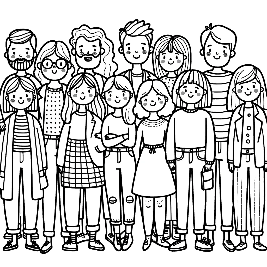 Vielfaeltige Gruppe lächelnder Menschen