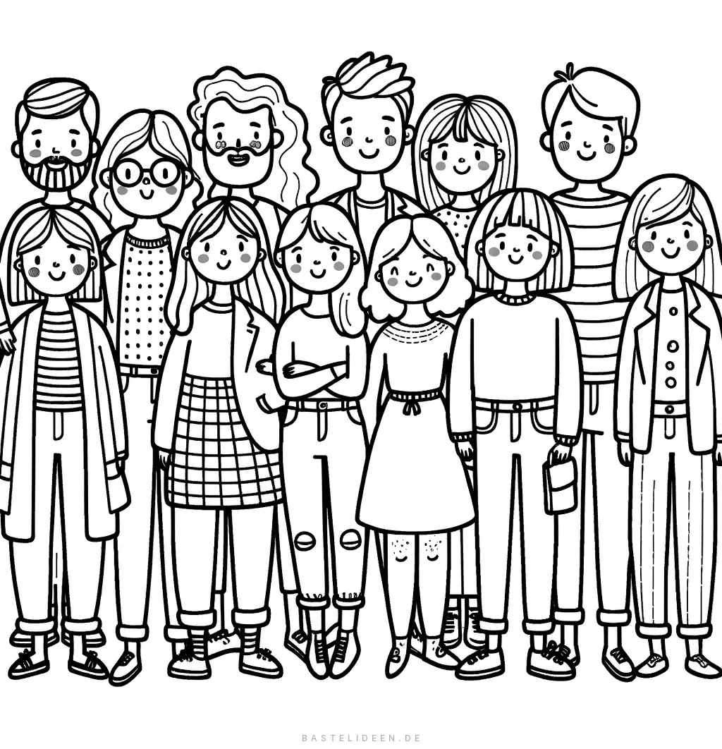 Vielfältige Gruppe lächelnder Menschen