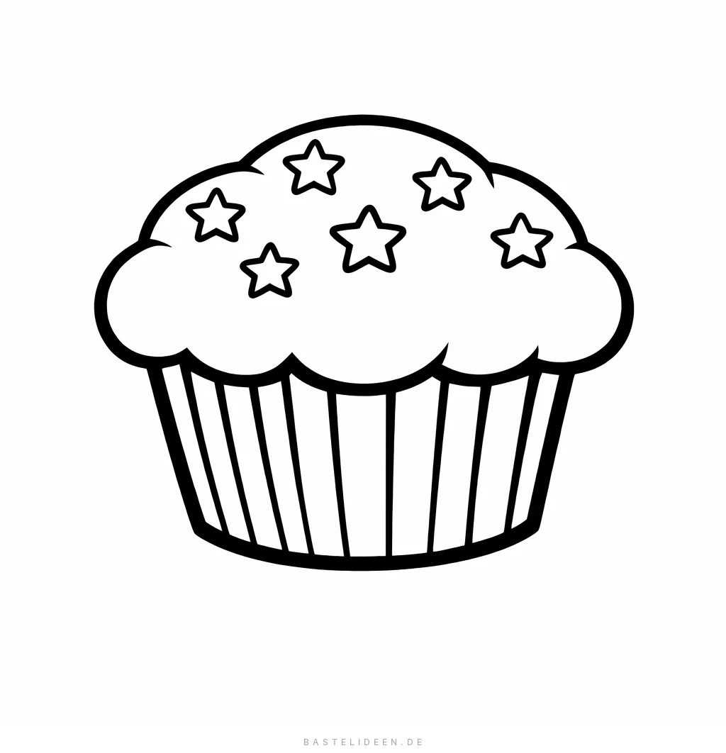 Schokoladenmuffin mit kleinen Sternen verziert