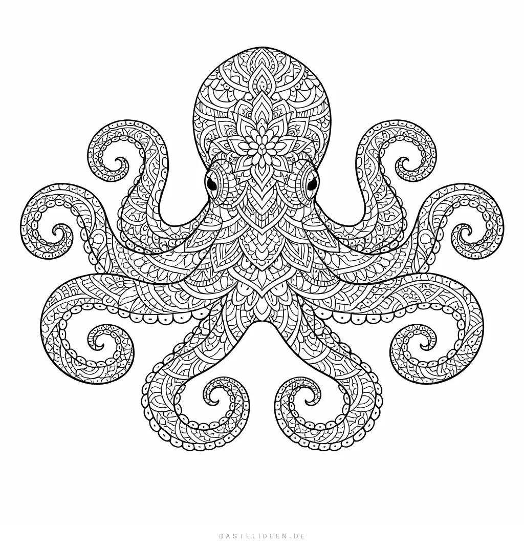 Oktopus mit kunstvollen Mandala-Mustern