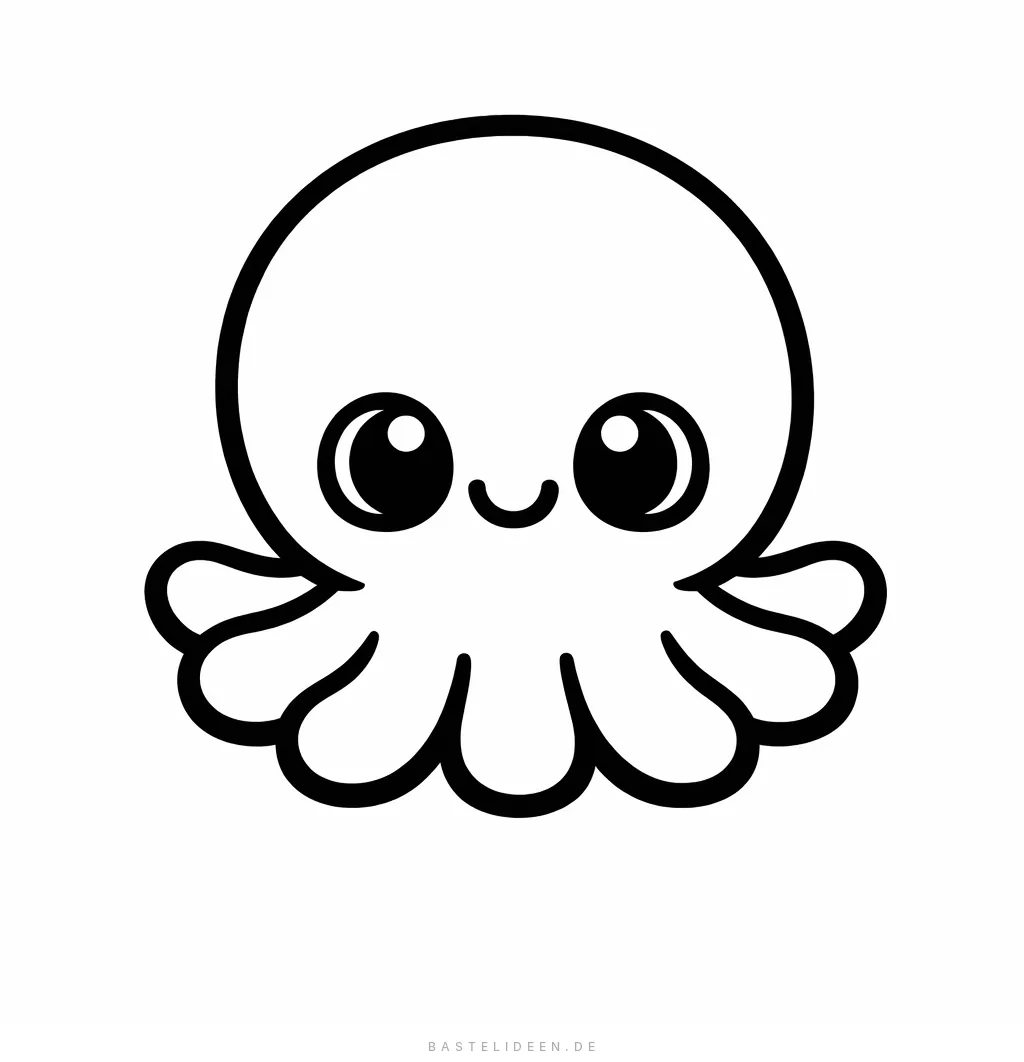 Süßer lächelnder Oktopus mit großen Augen